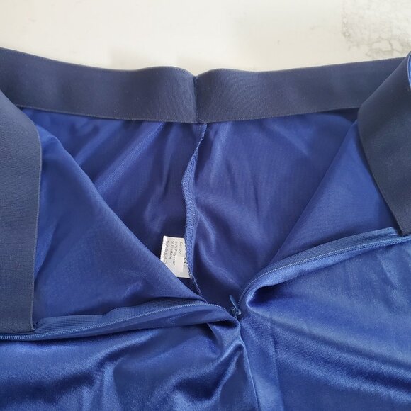 New Without Tags Royal Blue Satin Elastic High Waist Stretch Maxi Skirt  L/XL - Picture 10 of 11